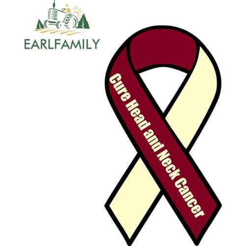 EARLFAMILY 13cm x 6.9cm for Cure Head and Neck Cancer Car Stickers Personality Decal Trunk Occlusion Scratch Camper RV Graphics