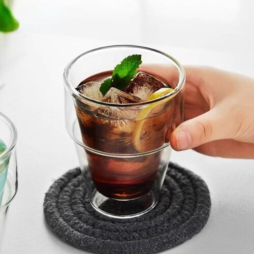 Crystal Double Layer Wine Glass Heat-Resistant European-style Juice Wine Glass Whisky Drinkware Taca Vinho Cristal DE50JB