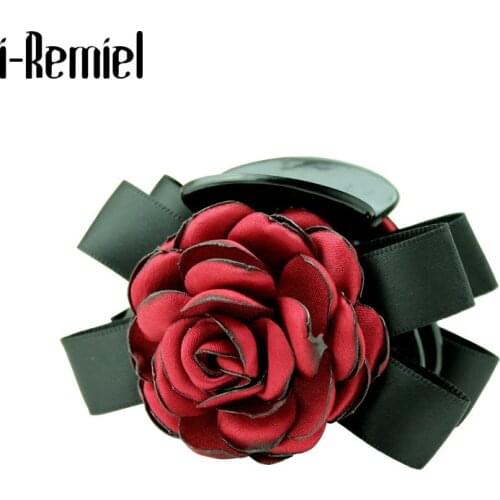 I-Remiel New Korean Hair Cloth Art Role Female Hairpin Clip Joker Elegant Fabric Flower Hair Clip Head Flower Headwear for Women