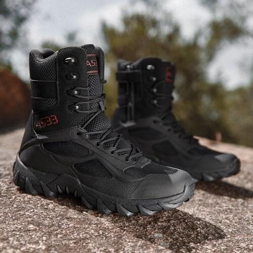 Cool Men Army Boots 39-46 Hiking Sport Shoes Ankle Men Sneakers Outdoor Boots Mens Military Desert Waterproof Work Safety Shoes