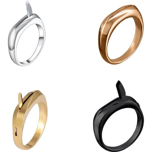 Titanium Steel Ring Stainless Steel Ring Multi-function Ring Ladies Outdoor Hidden Security Self-defense Anti-wolf Artifact