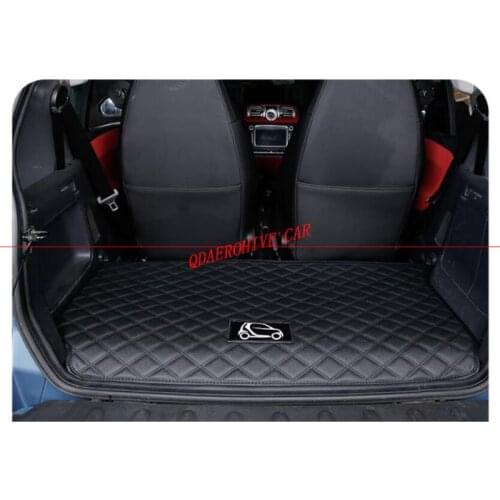 QDAEROHIVE Leather car trunk mat for Mercedes-Benz Smart fortwo Smart forfour Cargo Liner Interior Accessories Carpet 2010-2018