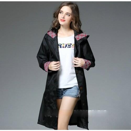 Lovely Womens One Piece Poncho Fashion Waist Closed Adult Windbreaker Raincoat