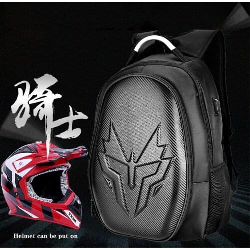 Motorcycle Backpack Carbon Fiber Waterproof Moto Motorbike Helmet Bags Travel Luggage Computer Bags USB Charging Plug