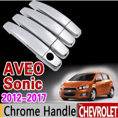 For Chevrolet Aveo Sonic 2012 - 2017 Chrome Handle Cover Trim Set Holden Barina 2013 2014 2015 Accessories Sticker Car Styling