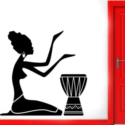 Wall Decal Window Sticker Beauty Salon Wall Decals Woman Face Africa African style Afro American Home Decoraiton Decor H470