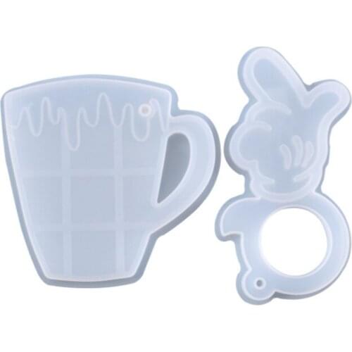 New DIY crystal drop mold Jewelry Pendant ice water cup glove key ring silicone mold wmj-21