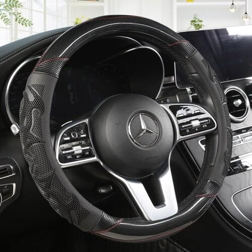 37-38CM New Car Steering Wheel Cover Artificial Leather Steering-Wheel Covers Breathable Fabric Braid Auto Accessories Universal