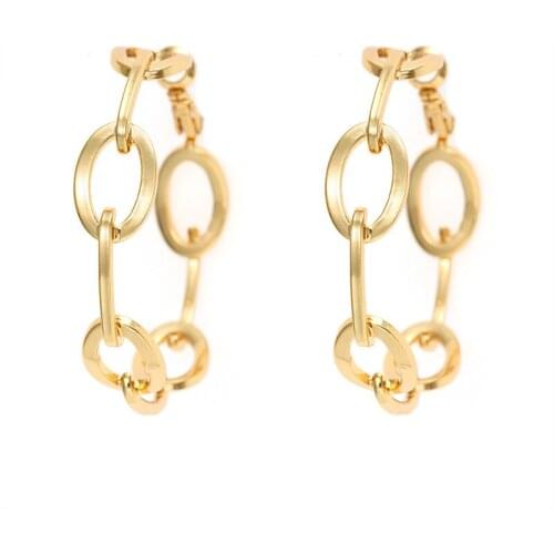 Jaeeyin 2021 New Arrivals Trendy Hip-Pop Statement Earrings Big Hollow Round Charming Fashion Jewelry Gift For Young Boy Girl