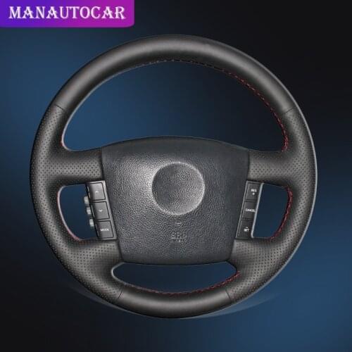 Car Braid On The Steering Wheel Cover for Kia Borrego 2008-2015 Auto Steering Wheel Covers Car-styling Interior Accessories