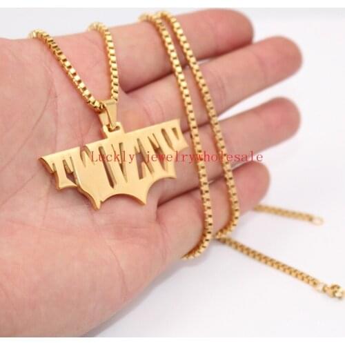 Gold stainless steel ICP performer TWIZTID Pendant Necklace with box chain 2.4mm24'' for Men Cool Gifts