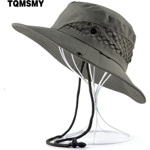 TQMSMY Solid color mens Bucket Hats women Breathable mesh Sun Hat Unisex Summer Panama cap men Fishings Caps Anti-UV Flap bone