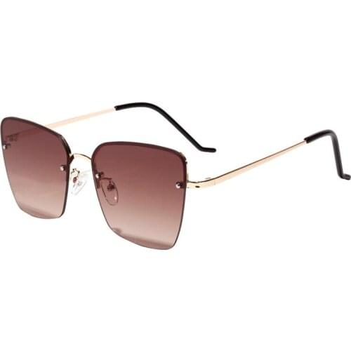 Semi-Rimless Sunglasses For Men 2019 Half Frame Gradient Gray Gradient Brown Sun Glasses For Women Retro Metal Frame