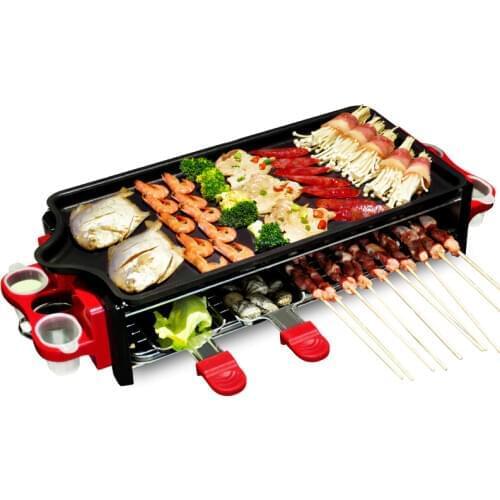 Rectangle Double Layers Smokeless Electric Pan Grill BBQ Grill Raclette Grill Electric Griddle