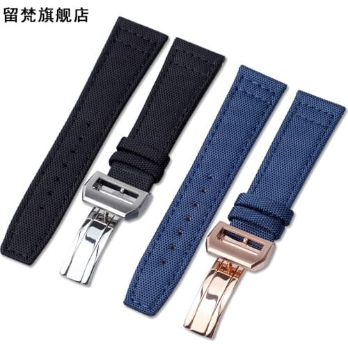 Nylon Watch Bands Accessories Black green blue 20MM 21MM 22mm Suitable For IWC Pilot PORTUGIESER CHRONOGRA Watch Straps Bracelet