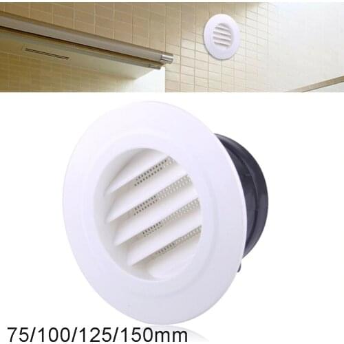 Exterior Wall Air Vent Grille Plastic Round Air Exhaust Vent Grille Ducting Ventilation Grilles Inlet Outlet 75/100/125/150mm