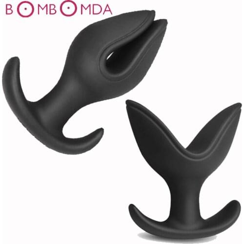 Silicone V Port Anal Plug Anus Opening Dilator Butt Plug Prostate G-spot Stimulation Massage Masturbator Anal Sex Toys for Woman