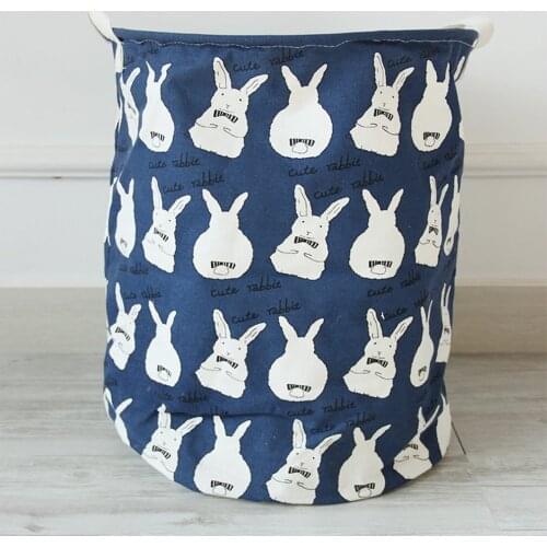 Millet wheat cartoon animal cotton linen folding collapsible hamper laundry basket dirty laundry basket