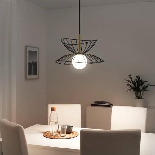Modern LED Iron Straw Hat Pendant Lights Nordic Skirt Living room Restaurant E27 Lamp Home Indoor lighting
