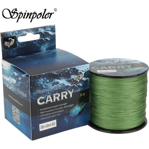 Spinpoler 300M/328Yards Braided Fishing Line 4 Strands Fade Resistant Freshwater And Saltwater Japn Fishing Line - Green