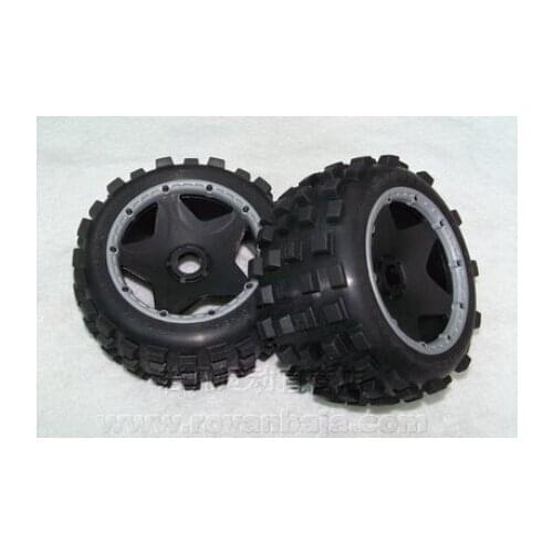 1/5 Scale RC KM Rovan HPI Baja 5B Buggy Knobby Rear Wheels and Tires 2 pcs fee shipping