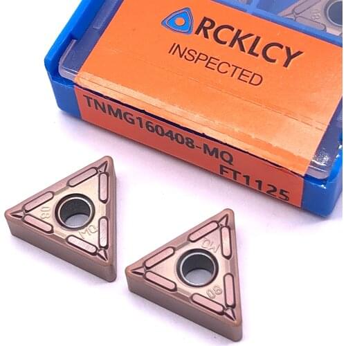 10pcs RCKLCY TNMG160408 MQ FT1125 tungsten steel blade CNC lathe Cutting blade carbide turning insert For stainless steel