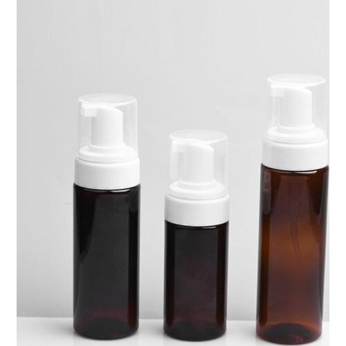 100ml 150ml 200ml Empty Liquid Foaming Soap Pump Liquid Bottles PET Brown Bottle Foam Pump For Cosmetics Lotion Personal Care