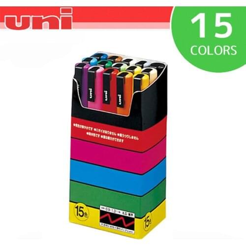 15 colors set Mitsubishi Uni Posca PC-3M Paint Marker- Fine Tip-0.9mm-1.3mm 15 colors set Marker Pens Office School Supplies