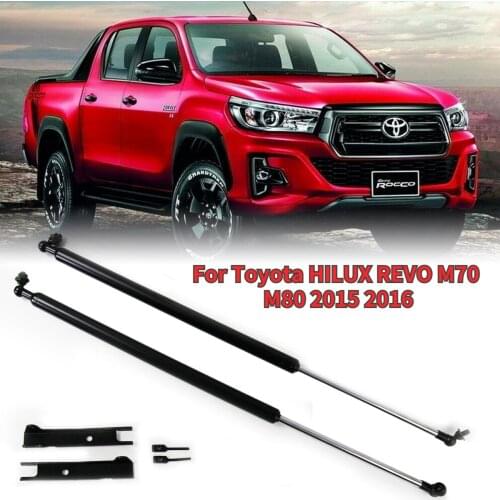 2PCS Front Hood Bonnet Absorber Shock Gas Strut Spring Support Lift Bars For Toyota HILUX REVO M70 M80 2015 2016 Car Styling