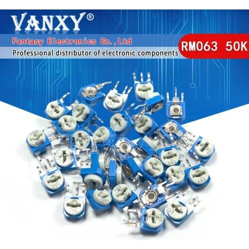 20pcs RM063 50k ohm blue and white can be adjusted resistance potentiometer 503