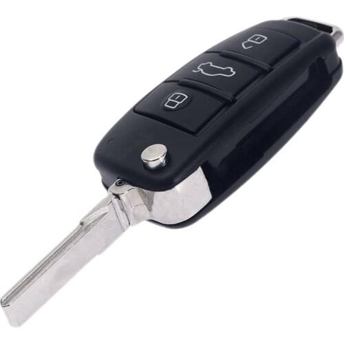 3 Buttons Folding Car Flip Remote Key Fob Shell Case Cover Fit For Audi A2 A3 A4 A6 A8 TT Quattro Q7 S6 2006-2013 S6 Replacement