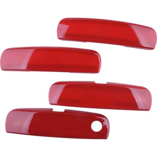 4Pcs/Set Car Side Door Handle Decoration Cover Trim Bezel Red Fit For Dodge Charger 2010 2011 2012 2013 2014 2015 2016 2017-2019