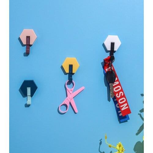 4PCS Towel Hook Plastic Door Hanger Self Adhesive Wall Hanger Hat Racks Key Hanger Wall Organizer Home Decor Key Holder