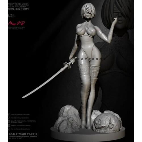 75mm 1/24Resin model kits figure beauty colorless and self-assembled TD-2815