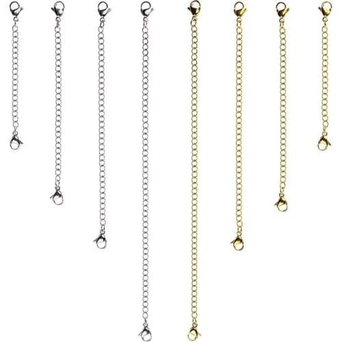 8 Pcs Stainless Steel Necklace Extender Bracelet Extender Extender Chain Set 4 Different Length: 6 inch 4 inch 3 inch 2 inch (4