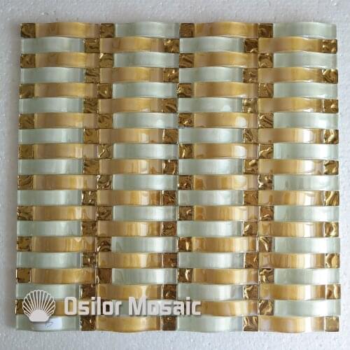 Free shipping convex glass and crystal mosaic tile for bathroom or living room wall tile