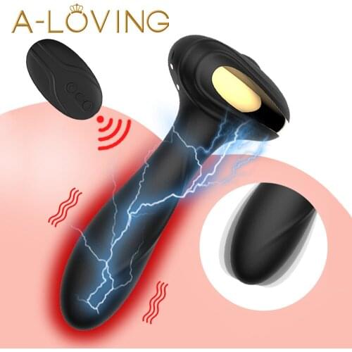 Wireless Remote Control Anal Vibrator Electric Shock Prostate Massager Huge Dildo Vibrator Gay Big Butt Plug Anal Toys for Men