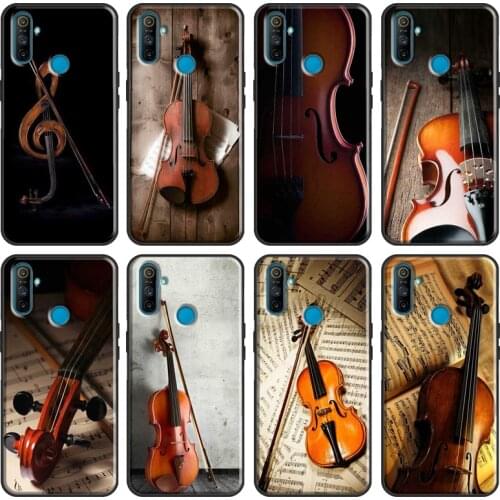 Elegant Violins Bow Sheet Music Soft For OPPO Realme 7 Pro 6 X7 X50 C11 C3 GT Case For OnePlus Nord 8T 7T 8 Pro Phone Cover