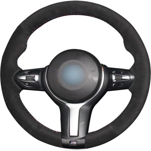 Black Suede Steering Wheel Cover for BMW F87 M2 F80 M3 F82 M4 M5 F12 F13 M6 F85 X5 M F86 X6 M F33 F30 M
