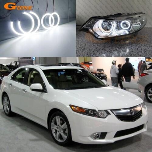For Acura TSX CU2 2009 2010 2011 2012 2013 2014 Ultra bright SMD LED Angel Eyes halo rings kit Day Light Car Accessories