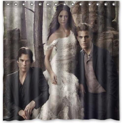 The Vampire Diaries Acted By Ian Joseph Somerhalder/Paul Wesley/Nina Dobrev Waterproof Polyester Shower&Bath Curtain( 180X180CM