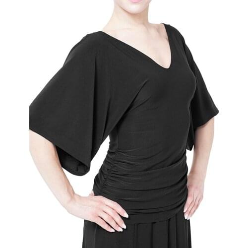 Exotic dance dance big V collar loose sleeves on both sides of the folds modern dance practice jacket T15008