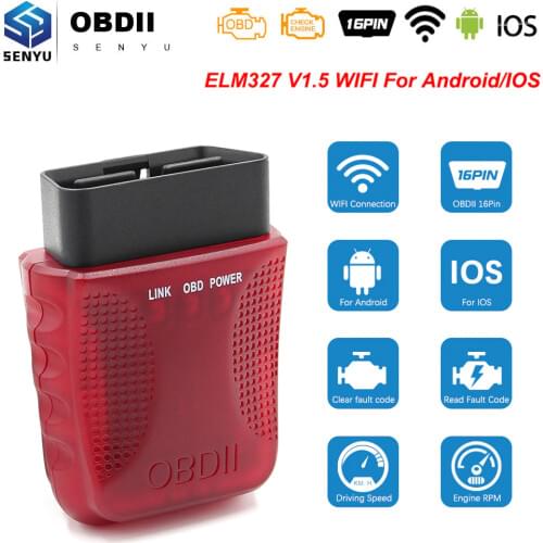 ELM 327 V1.5 WIFI For Android/IOS OBD2 Scanner ELM327 V1.5 wifi OBD 2 OBD2 Car Auto Diagnostic Tool WI-FI ODB2 OBDII Code Reader