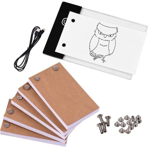 Flip Book Kit with Light Pad LED Light Box Tablet 300 Sheets Drawing Paper Flipbook with Binding Screws for Drawing Tracing