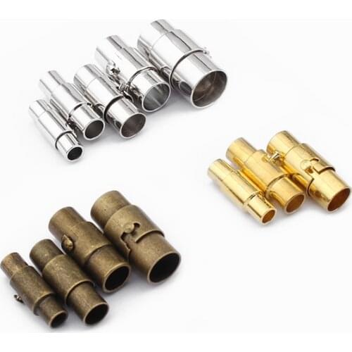 10sets Strong Magnetic Clasps Fit 3mm 4mm 5mm 6mm 8mm Round Leather Cord Bracelets Connectors End Caps For DIY Jewelry Making