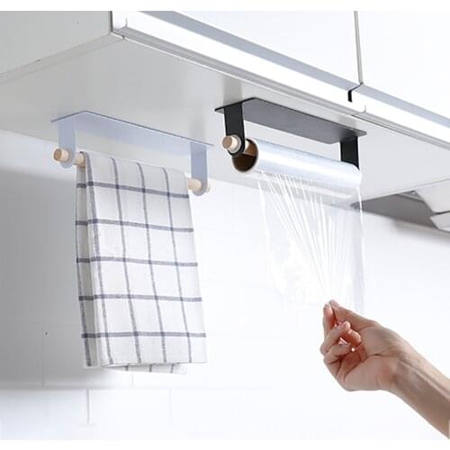 Hook Kitchen Roll Adhesive Paper Towel Holder Storage Rack Sundries Organizer Home Storage Tool Cabinet Cupboard Tissue Shelf#sw