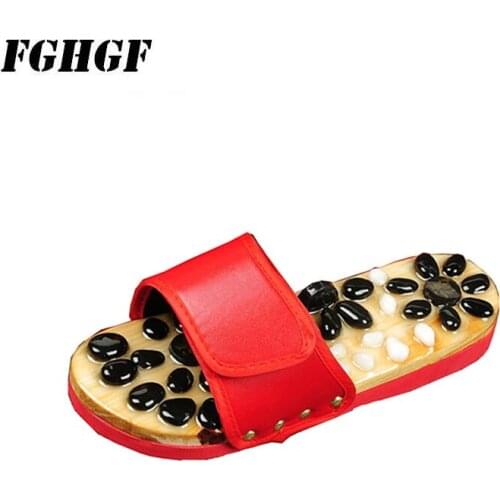 Massage slipper acupoint pebbled foot sole anti-slippery foot sole health care indoor household cool slippers female summer