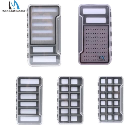 Maximumcatch Slim Fly Box Silicone Insert 100% Waterproof Fly Fishing Box Clear Lid