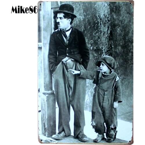 [ Mike86 ] Chaplin with Kids Metal signs vintage Art wall Home decor Restaurant Bar Wall PlaqueB-103 Mix order 20*30 CM
