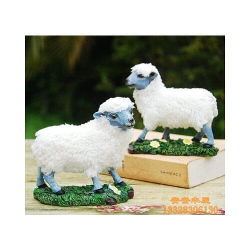 Cute animal sheep wool resin handicrafts and creative Home Furnishing children room living room decoration